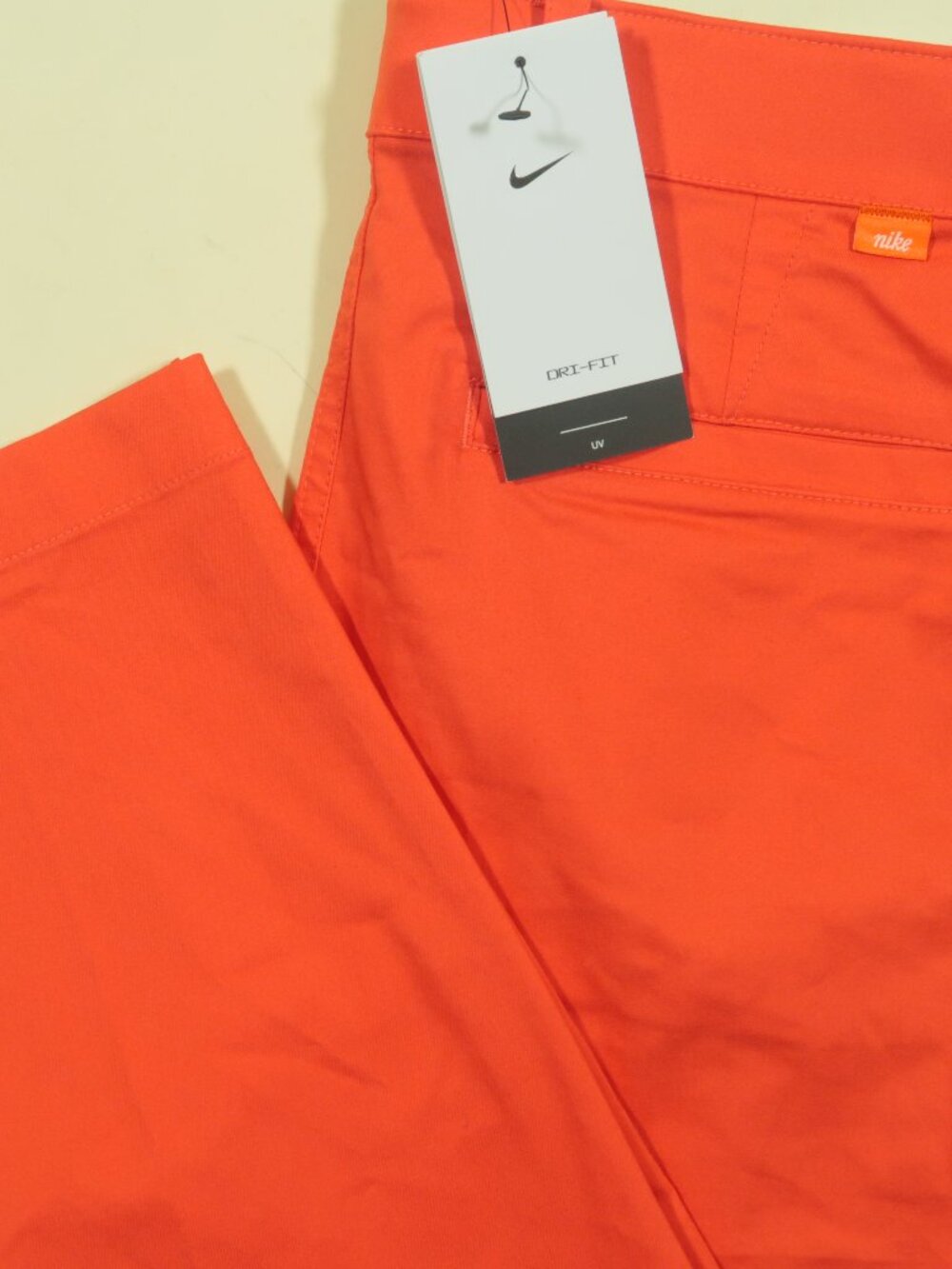Nike Dri Fit UV Chino Pants Mens 32 Orange Slim Dri Fit Golf New